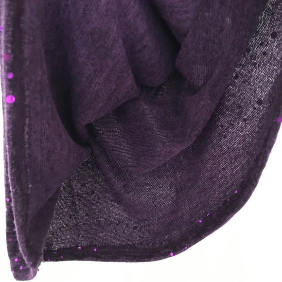 Bloome de jeune fille Purple Cowl Neck Sequin Long Sleeve Dress Offset Bow - Picture 6 of 9